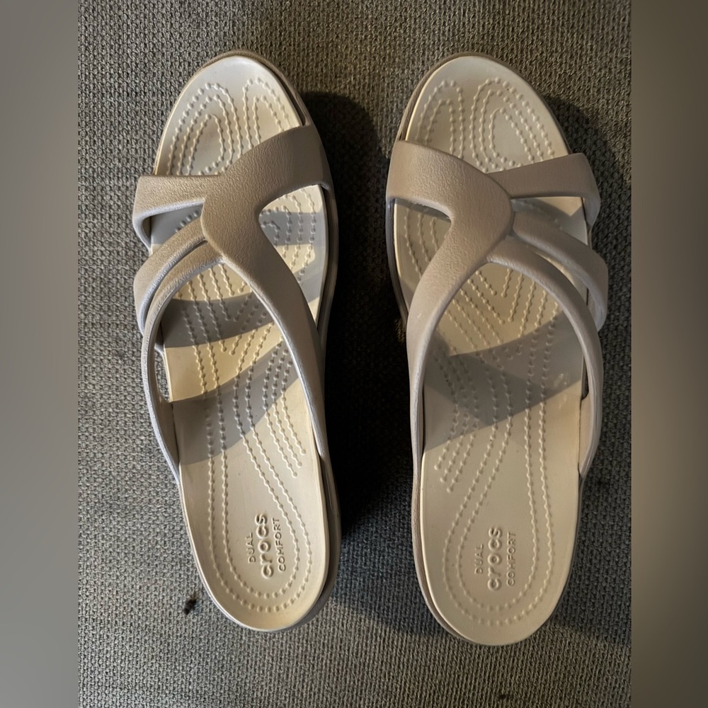 CROCS, Dual Comfort, light beige, WOMEN’S SIZE 8